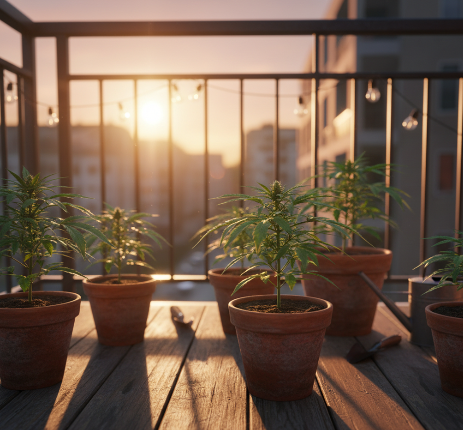 Balanced hybrid showing compact structure with vibrant pistils