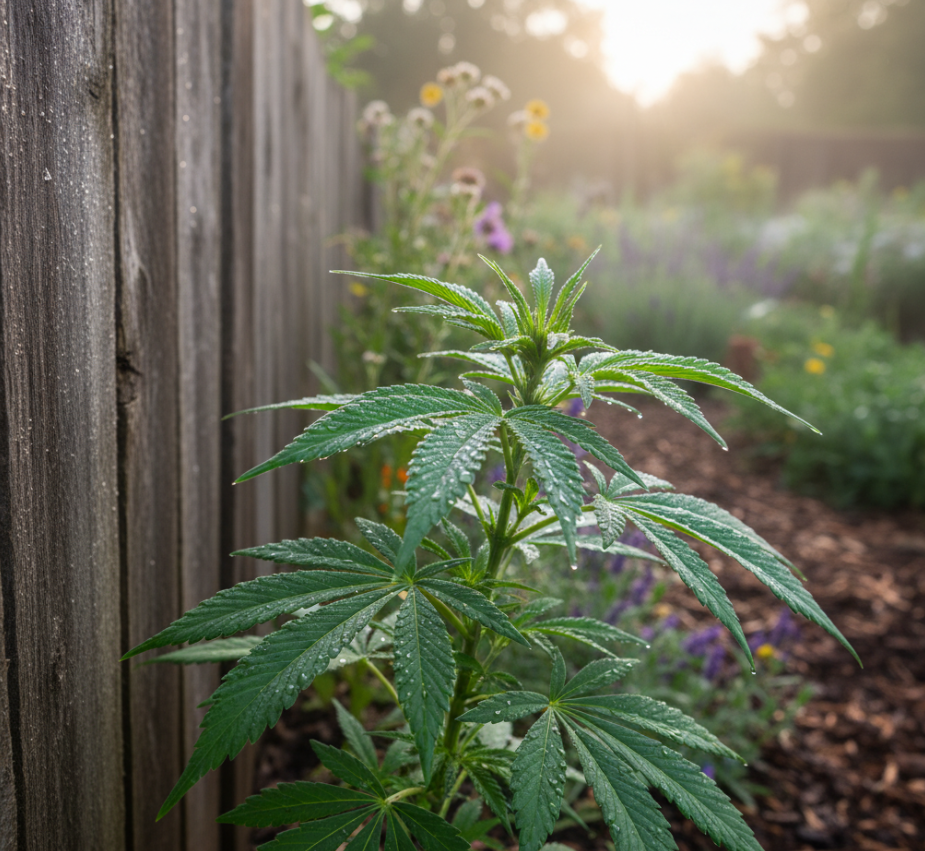 Late flowering phase displaying swollen calyxes and amber trichomes